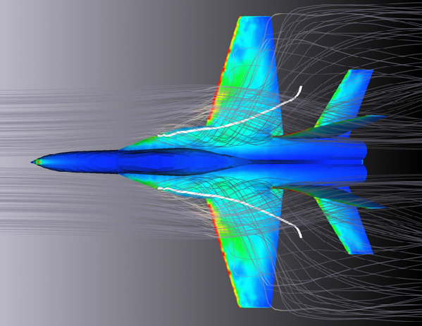 Αεροδυναμική Ανάλυση Αεροπλάνων (εικόνα από ANSYS® Fluid Dynamics Analysis)